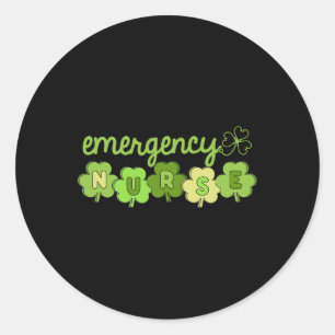 Emergency Department Nurse Shamrocks Er Rn Ed St P Classic Round Sticker