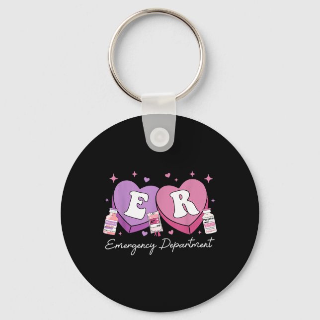 Emergency Department Nurse Valentines Candy Er Ed Key Ring (Front)