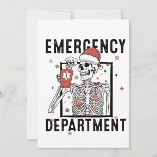 Emergency Department Skeleton Nursing Coffee Lover Announcement