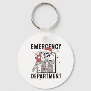 Emergency Department Skeleton Nursing Coffee Lover Key Ring