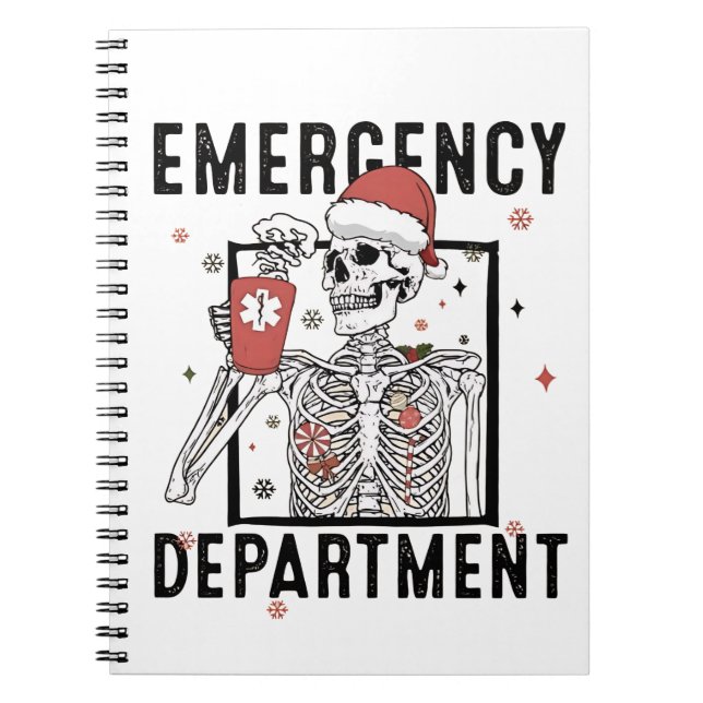 Emergency Department Skeleton Nursing Coffee Lover Notebook (Front)