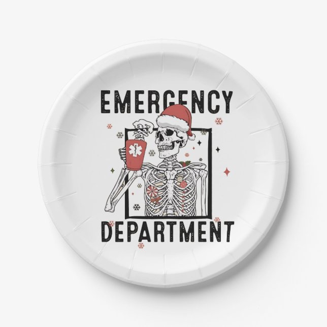 Emergency Department Skeleton Nursing Coffee Lover Paper Plate (Front)