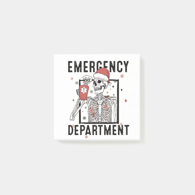 Emergency Department Skeleton Nursing Coffee Lover Post-it Notes (Front)