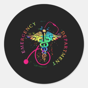 Emergency Department Tie Dye Ed Er Nurse Nursing Classic Round Sticker
