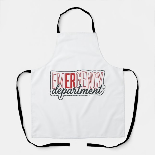Emergency Department Typography Shirt Design_1 Apron (Front)