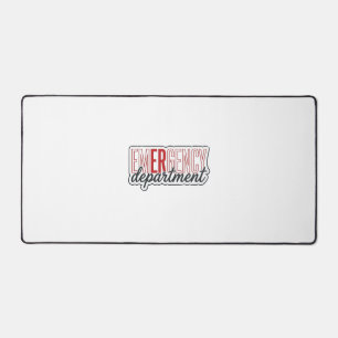 Emergency Department Typography Shirt Design_1 Desk Mat