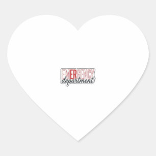 Emergency Department Typography Shirt Design_1 Heart Sticker