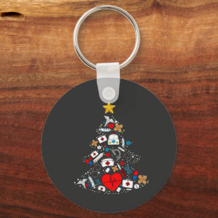 Emergency Department Xmas Tree Nurse Key Ring
