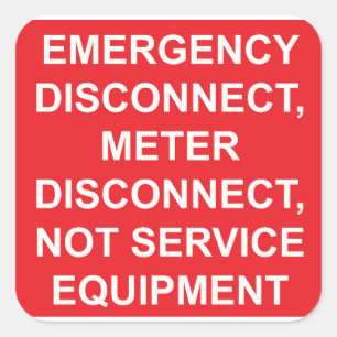 Emergency Disconnect Metre Disconnect Label