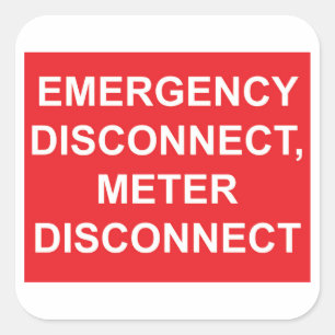 Emergency Disconnect Metre Disconnect Sticker