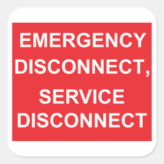 Emergency Disconnect, Service Disconnect Stickers