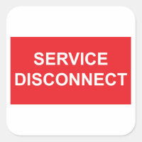 Emergency Disconnect Sticker Label