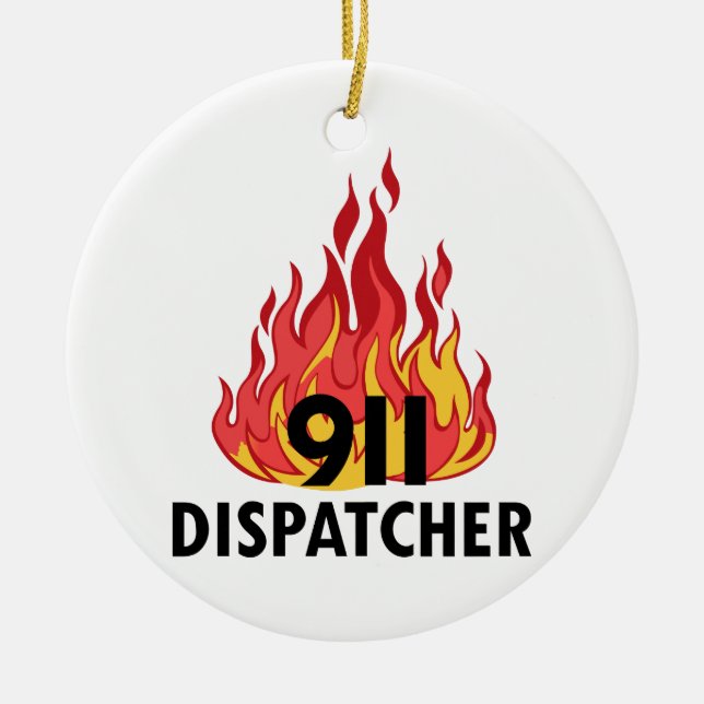 Emergency Dispatcher Ceramic Tree Decoration (Front)