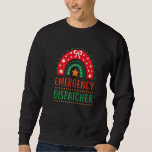 Emergency Dispatcher Christmas Boho Rainbow 911 Di Sweatshirt