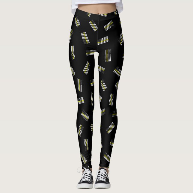 Emergency Dispatcher Flag Pattern Leggings (Front)