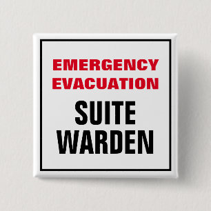 Emergency Evacuation Fire Drill Floor Suite Warden 15 Cm Square Badge