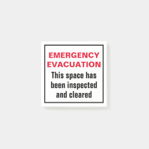 Emergency Evacuation Fire Drill Floor Suite Warden Post-it Notes