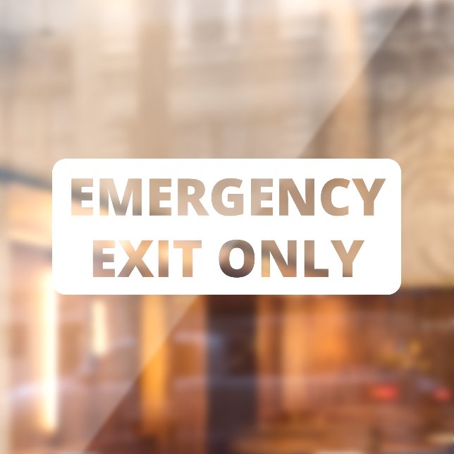 Emergency Exit Only Storefront Decal (Sheet 2)