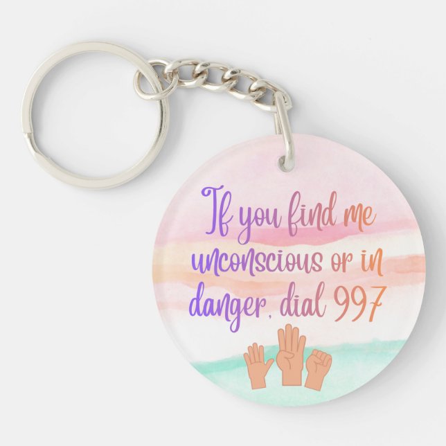 Emergency Help Keychain (Front)