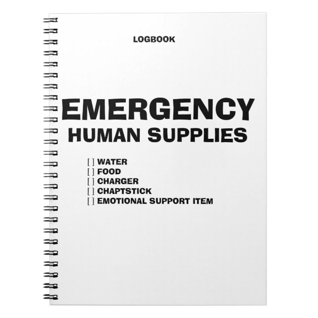 Emergency Human Supplies Notebook (Front)