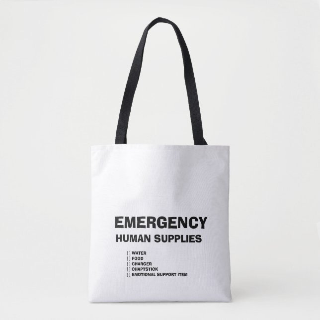 Emergency Human Supplies Tote Bag (Front)