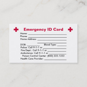 Emergency ID Card
