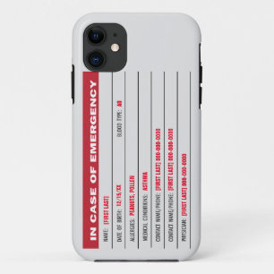 Emergency Information with added text  Case-Mate iPhone Case