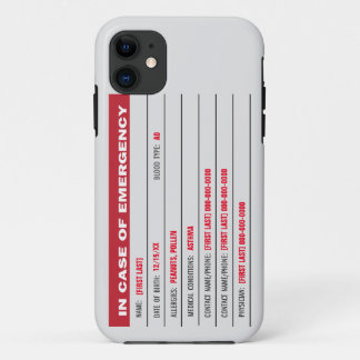 Emergency Information with added text  Case-Mate iPhone Case