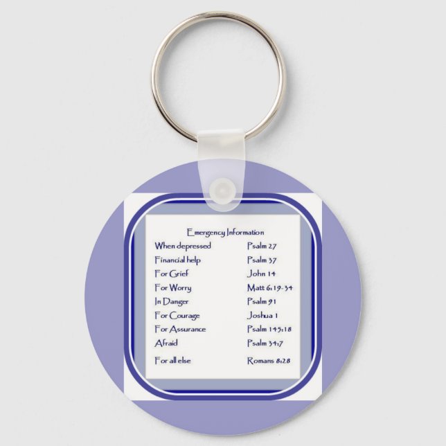 Emergency List of Scripture, Inspiration Key Ring (Front)