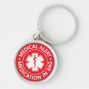 Emergency Medical Alert First Aid Medical Bag Key Ring