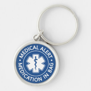 Emergency Medical Alert First Aid Medical Bag Keyc Key Ring