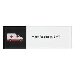 Emergency Medical EMT Theme Simple Name Tags