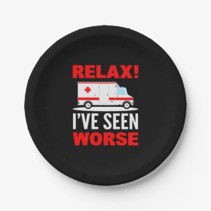 Emergency Medical Services Ambulance Driver Paper Plate