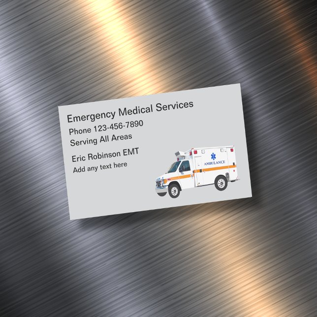 Emergency Medical Services Ambulance Theme Magnetic Business Card (Creator Uploaded)