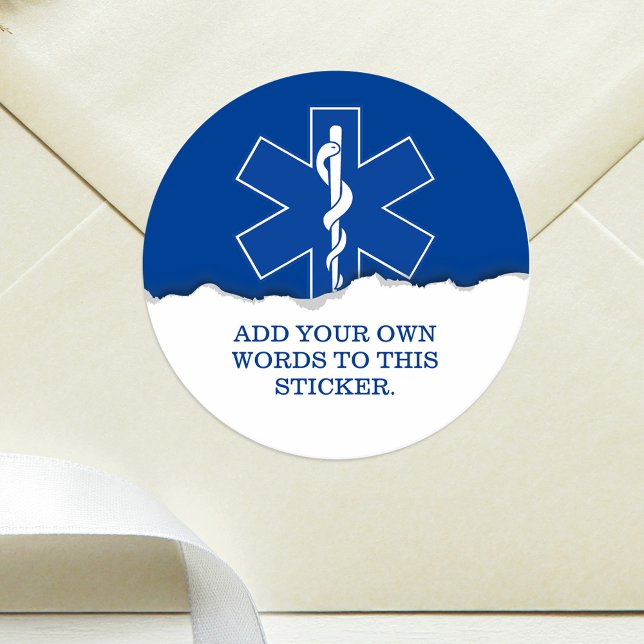 Emergency Medical Services Custom Classic Round Sticker (Creator Uploaded)