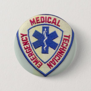 EMERGENCY MEDICAL TECHNICIAN EMT 6 CM ROUND BADGE