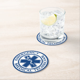 Emergency Medical Technician Round Paper Coaster