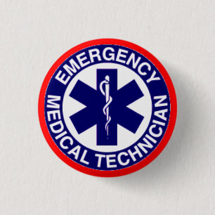 EMERGENCY MEDICAL TECHNICIANS EMT 3 CM ROUND BADGE