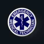 EMERGENCY MEDICAL TECHNICIANS EMT 3 CM ROUND BADGE<br><div class="desc">EMERGENCY MEDICAL TECHNICIANS EMT</div>