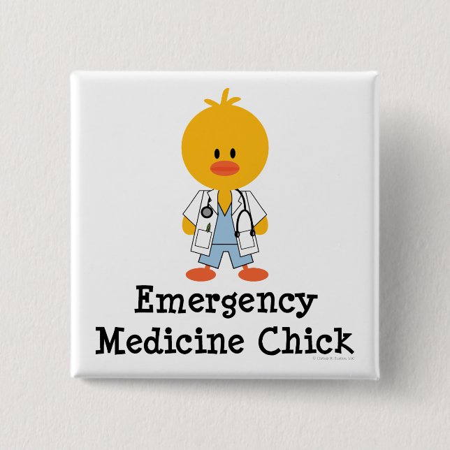 Emergency Medicine Chick Button (Front)