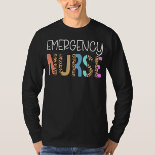 Emergency Nurse Bohemian Cheetah Leopard Print Pat T-Shirt