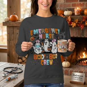 Emergency Nurse Halloween Sweatshirt, ER Nurse Boo Sweatshirt