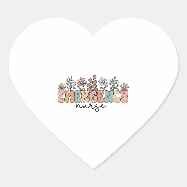 Emergency Nurse  Heart Sticker (Front)