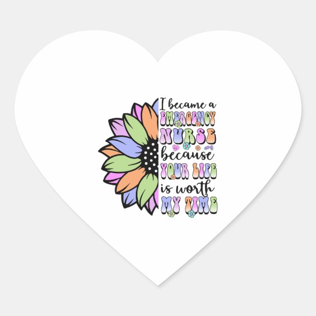 Emergency Nurse i became Heart Sticker (Front)