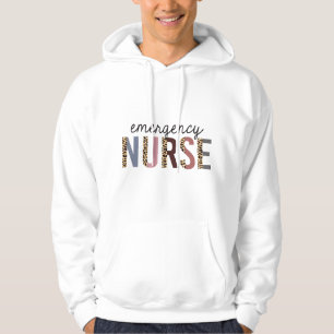 Emergency Nurse Leopard Print ER Nurse Nursing Sch Hoodie