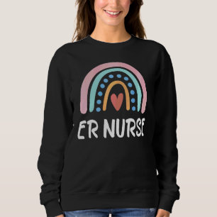 Emergency Nurse Leopard Print Er Nurse Nursing Sch Sweatshirt