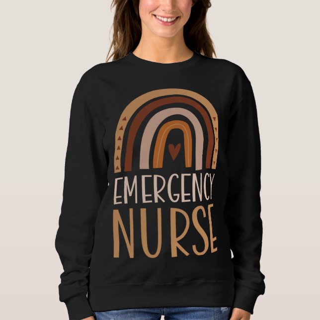 Emergency Nurse Nursing School Trendy Bohemian Rai Sweatshirt (Front)