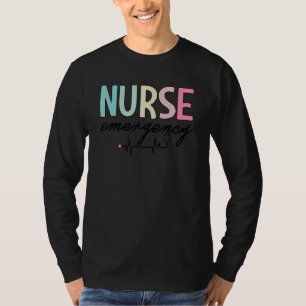 Emergency Nurse Stethoscope Heartbeat Er Nurse Ed T-Shirt