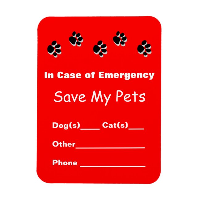 Emergency Pet Rescue Magnet (Vertical)