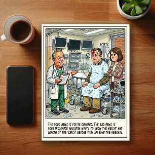 Emergency Room Adventures Cartoon Postcard